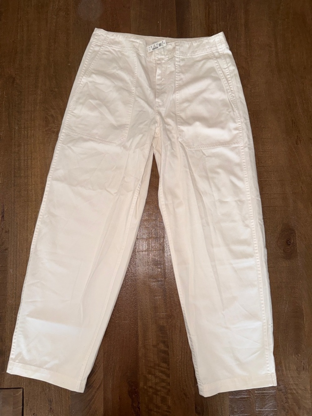 Madewell Cream Tapered Leg Utility Pants